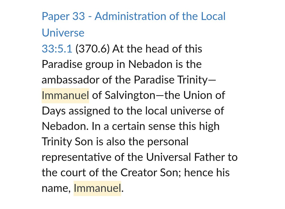GTO_HEXSniper's tweet photo. @drop_hunter254 @Islam435 UB states that Jesus is a Creator Son, who has brothers born in Paradise/Havona with other positions and responsibilities. 

Gabriel is Chief of the Archangels 

Immanuel is the Union of Days

https://t.co/UOQMzog547 https://t.co/B7ZQQtVlTd