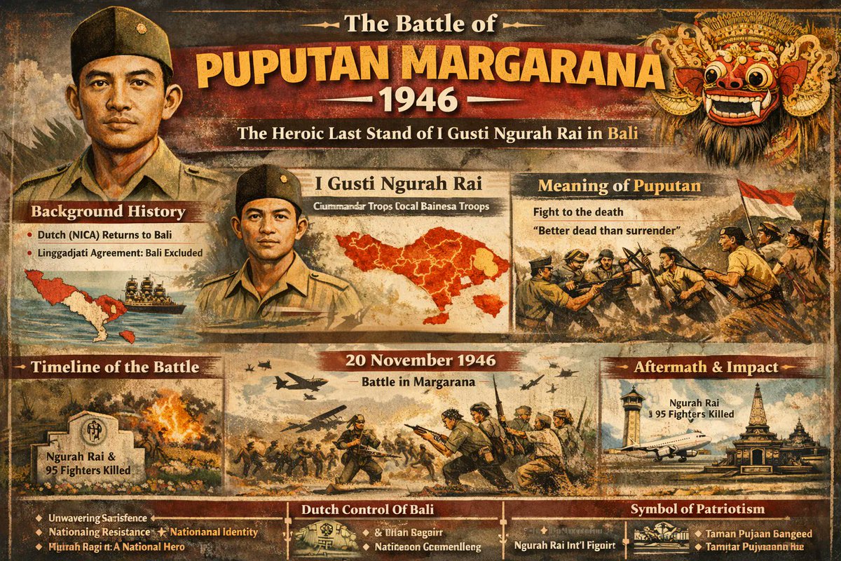 breakingidn's tweet photo. The Battle of Puputan Margarana 1946: The Untold Heroic Last Stand of I Gusti Ngurah Rai in Bali - https://t.co/5PxgcInXcr 

#PuputanMargarana #NgurahRai https://t.co/RYKlc5Ua1N
