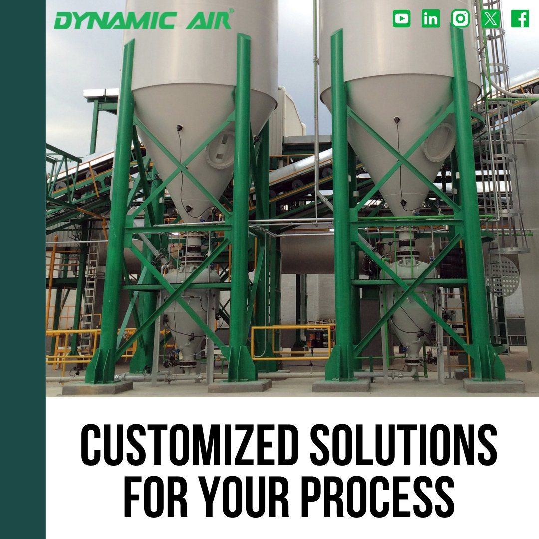 DynamicAirUSA's tweet photo. We empower industries with innovative custom solutions that revolutionize powder and bulk solids handling. Dynamic Air designs and manufactures systems and equipment for handling dry bulk solids.

We elevate your operations with reliable solutions and cutting-edge technologies. https://t.co/ZkwtswtXlt