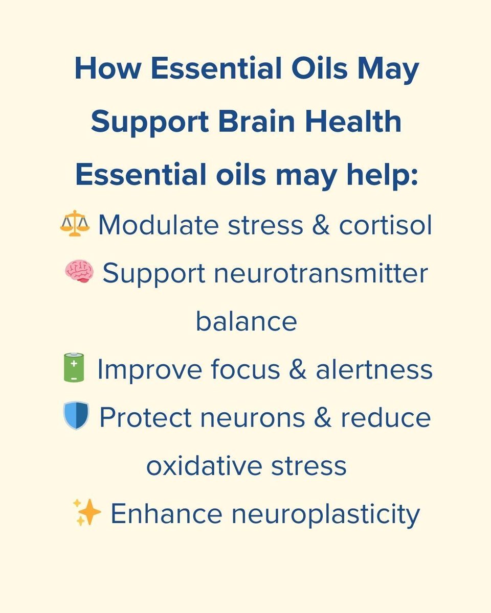 DrLoBisco's tweet image. Focus 🌿 Mood 🌱 Clarity 🧠
#EssentialOils aren’t just aromatic—they support brain health when used in a naturopathic &amp;amp; functional medicine approach.
Swipe the carousel for clinical insights &amp;amp; practical tips!
#BrainHealth #FunctionalMedicine #NaturopathicMedicine #MentalClarity