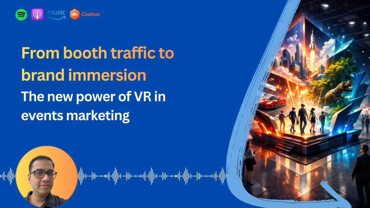 LikelyMktg's tweet image. 🚀 VR for events = deeper engagement + smarter conversions. The future is immersive. 🎧 spti.fi/likelymktg_ep1…

#VirtualReality #VR #VRinMarketing #EventMarketing #VRMarketing #BrandImmersion #LeadGeneration #TradeShows #MarketingTrends #MarketingStrategy  #InfluencerMarketing