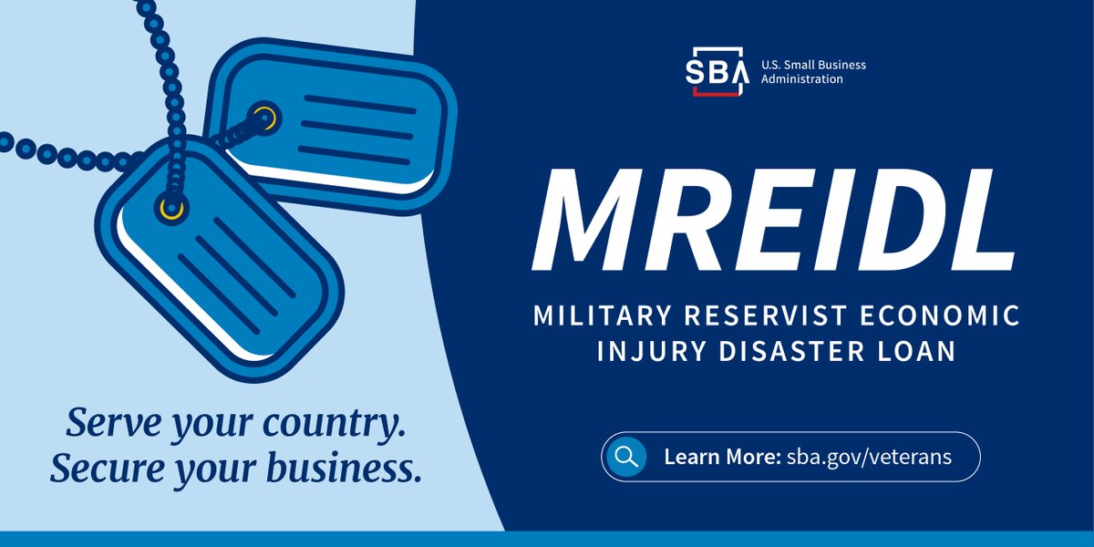 Boots2Business's tweet image. You or one of your key Reservist employees may be serving your country now or could be called to serve at any time. 

@SBAgov’s $2 million military reserve loan program allows your #smallbiz to keep running during a deployment.

Read more: bit.ly/4rDf0DO