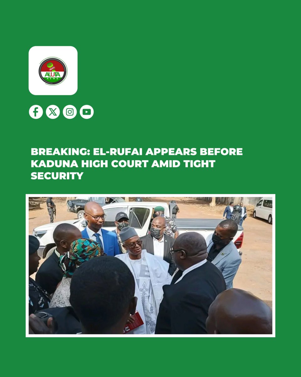 Heavy security at Kaduna High Court as El-Rufai appears for trial over alleged corruption, fraud, abuse of office, and undue advantage.