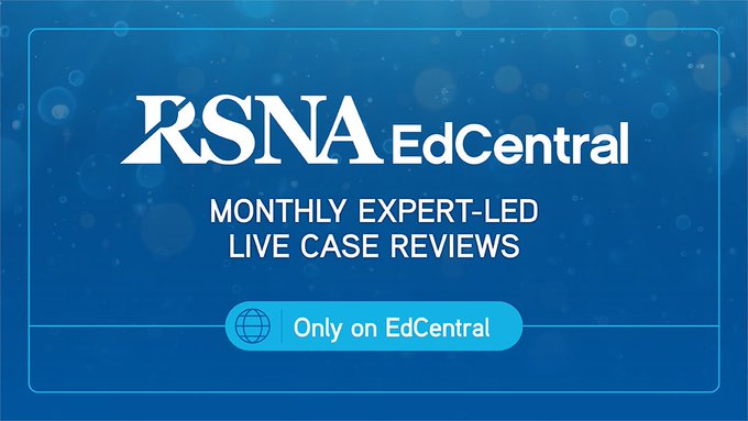 RSNA's tweet photo. Don't miss this rapid Live Case Review tomorrow at 9 a.m. CT! Join one of our expert faculty, Lea M. Alhilali, MD as she discusses 3 problematic and interesting neuroradiology cases over 15 minutes, exclusively available through EdCentral. https://t.co/mqBmKEqv5r
#Neuroradiology https://t.co/cuUrLCPqrB