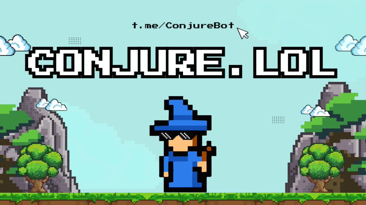 conjuredotlol's tweet photo. https://t.co/MdSXKgpbDp — The Wizard-Powered Memecoin Launchpad on Solana. Powered by $CONJURE.

dApp: https://t.co/aE9x8OzxSa
Telegram Launcher: https://t.co/8Z2CxIRde0
Telegram Channel: https://t.co/8Jb9QUu2Zp
X: https://t.co/tVXyTfzzu6

CA: GdGNycvLmKtAivvc3V4LjLFRZNa7DCpNifXYW8j8pump

https://t.co/MdSXKgpbDp is a token launchpad built entirely inside Telegram. Launch a memecoin in seconds, trade it on a Virtual Curve called the Scorched Curve, and watch it graduate to PumpSwap — all without leaving the app.

How It Works

- Launch a token — Pay 0.05 SOL, pick a name, ticker, and image. Your token goes live instantly on the Scorched Curve.

- Trade on the Scorch Curve — Everyone buys and sells at a fixed price (the "Scorched Curve"). No snipers, no front-running, no price manipulation. The price is the same for the first buyer and the last.

- Graduate to PumpSwap — Once 16 SOL is raised, the token automatically graduates. Real SPL tokens are minted, liquidity is deposited on PumpSwap, and the token becomes tradeable across the entire Solana ecosystem — DexScreener, Axiom, Photon, Jupiter, and every other trading tool.

The Scorched Curve

- Unlike traditional bonding curves where early buyers get a massive advantage, Conjure uses a flat-price curve. Every token costs the same amount of SOL no matter when you buy.

Fixed price: 0.00000005 SOL per token
Total supply: 1,000,000,000 tokens
Graduation threshold: 16 SOL
At graduation, the supply splits:

32% (320M tokens) — Already distributed to buyers
31% (310M tokens) — Paired with SOL to create the PumpSwap liquidity pool
37% (370M tokens) — Burned forever (sent to a dead wallet)
The PumpSwap pool opens at the exact same price as the virtual curve — no price gap, no graduation dump.

Fees

- 0.05 SOL to launch a token
- 1% on every trade during the bonding curve
- 0.5 SOL migration fee at graduation (taken from the SOL raised)
- After graduation, PumpSwap charges 0.25% per swap (standard PumpSwap fee) that is split.

Key Features

- Custodial wallets — No wallet extensions needed. SOL deposits and withdrawals happen right inside Telegram.
- Sell lock — Sells are locked for the first 60 minutes after a token launches, preventing instant dumps.
- Instant graduation — The entire migration process (minting, pool creation, liquidity deposit, token burn) happens automatically.
- Fully tradeable after graduation — Once on PumpSwap, the token shows up on DexScreener, Axiom, Terminal, and every Solana trading bot.

Get Started

- Open https://t.co/8Z2CxIRde0 on Telegram, deposit SOL,  launch your first token, and start trading!