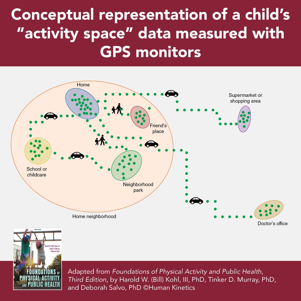HumanKineticsPE's tweet image. Investigators use wearable GPS monitors to measure and characterize physical activity spatial patterns. Learn more with with Foundations of Physical Activity and Public Health, Third Edition. 👉 monkeylink.co/8f6c7a  #physicaleducation #physicalactivity