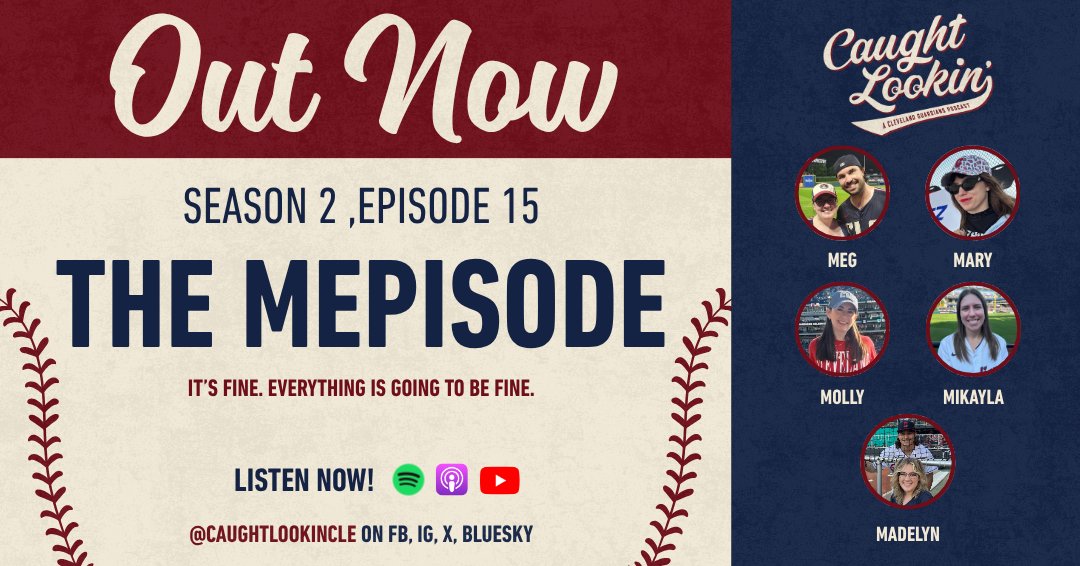 Out Now — The Ⓜ️episode!

Join <a href="/shuddupmeg/">meg 🦔❤️💙⚾️</a>, <a href="/baseballcontext/">out of context baseball</a>, <a href="/guardsswift/">molly 🫶🏻</a>, <a href="/mikbaer/">Mikayla Baer</a>, and <a href="/evilscience13/">✨ mary ✨</a> as the ladies get progressively more depressed while watching and discussing Sunday night's CLE @ ATL game. 

It's fine. Everything is going to be fine.