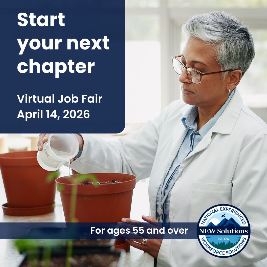 NEWSolutionsUS's tweet photo. Tomorrow is the day!
Join our virtual job fair to explore flexible, meaningful opportunities for professionals age 55+. Register Now: https://t.co/ghVubBrY6Y https://t.co/qGfVzWq0ag