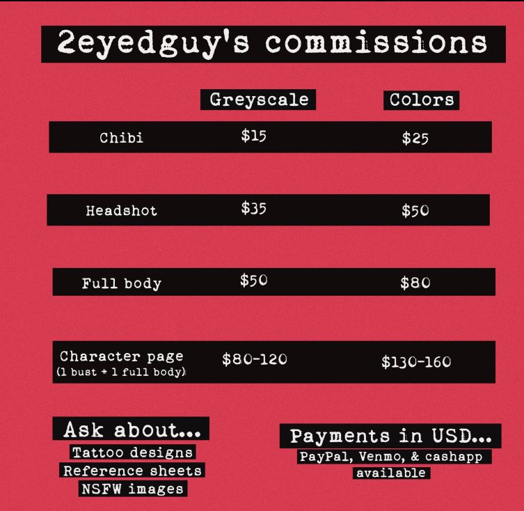 2eyedguy's tweet photo. my commission info, contact thru DMs pls!

#arttwt #oc #characterart https://t.co/3YK0CKT8lv