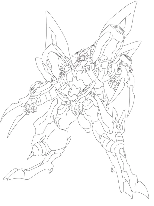 オリジナルロボを線画に起こした