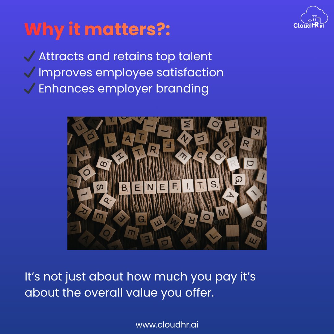 CloudHRai's tweet image. Salary is just one part of the equation.
Compensation &amp;amp; Benefits (C&amp;amp;B) define the complete value employees receive from pay to perks to long-term security.
Strong C&amp;amp;B = stronger attraction, retention, and satisfaction.

 #CloudHR #HRTerms #CompensationAndBenefits #EmployeeBenefit