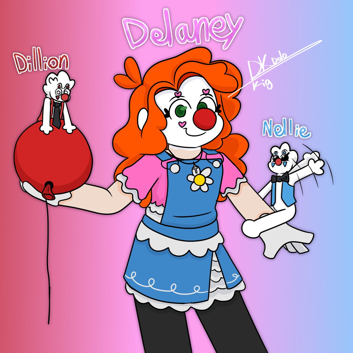 new clown character delaney"

(delaney, dillion, and nellie)
