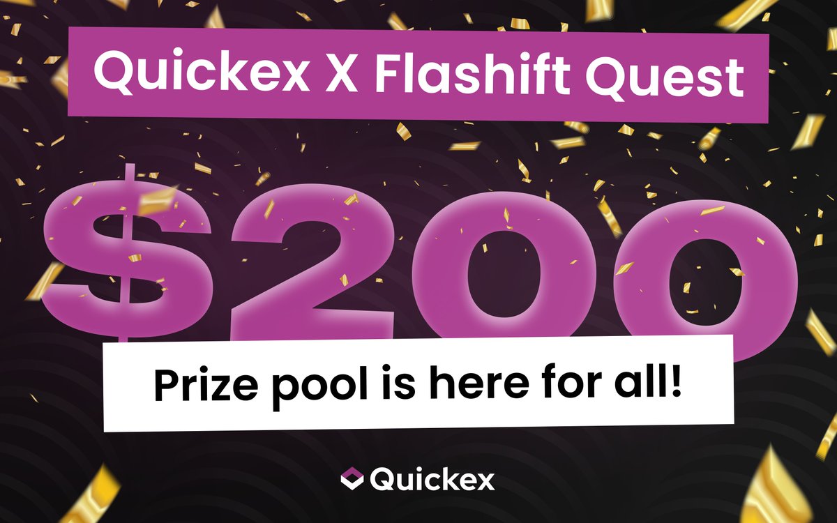 Quickex X <a href="/FlashiftApp/">Flashift</a> Zealy giveaway is here! 🎊

Head over to our Zealy, complete the quests and stay at the top of the leaderboard to win from a $200 prize pool! 🎁

More quests dropping tomorrow 👇
zealy.io/cw/quickexexch…