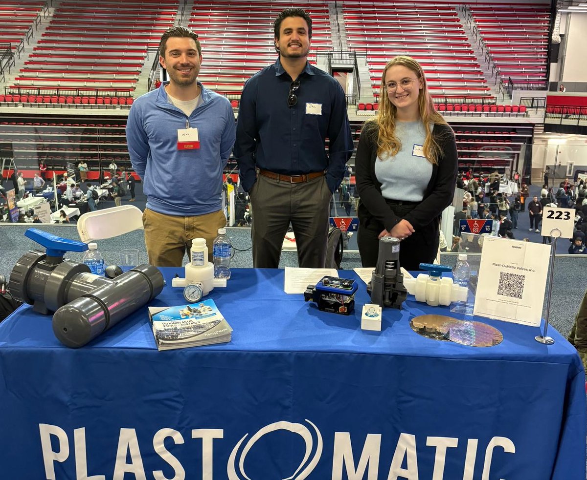 plastomatic1's tweet photo. Career Fair!  Continuing six decades of recruiting from @NJIT we have Mike, Zac and Catherine scouting for our future superstar engineers -- to find the best, we send the best! https://t.co/UqHlIYVA4G