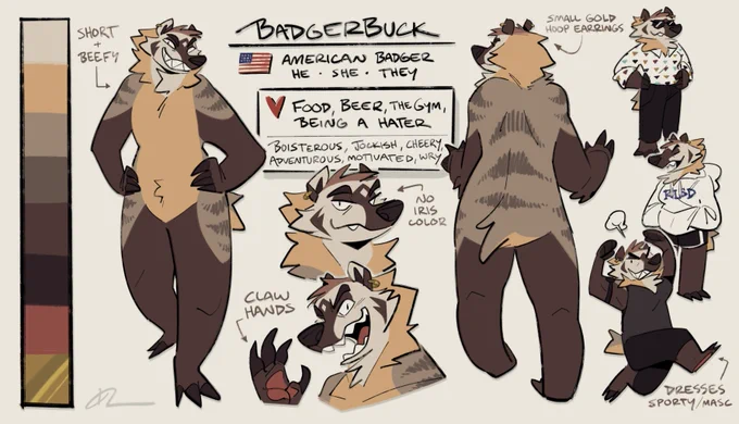 fuck you fursona appreciation post i love my badger (credits in alt) 