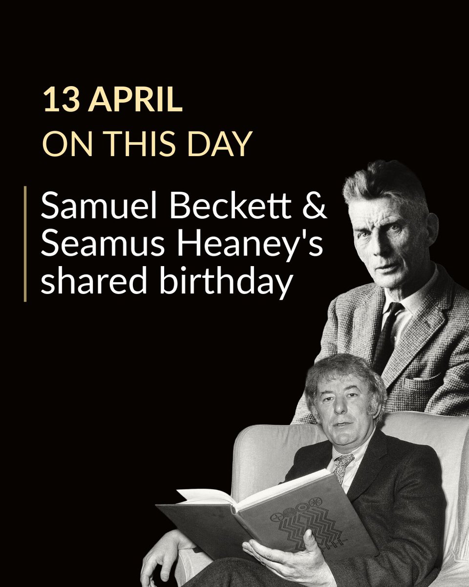 IrlEmbPrague's tweet photo. 🇮🇪Today, 13 April, is the anniversary of the birth of two Irish literary icons: Samuel Beckett and Seamus Heaney.

The two Nobel Prize laureates in Literature were born on this day 33 years apart.

Explore more about the culture of Ireland: https://t.co/L4E3gtRhRZ https://t.co/iIFNt3VpM0