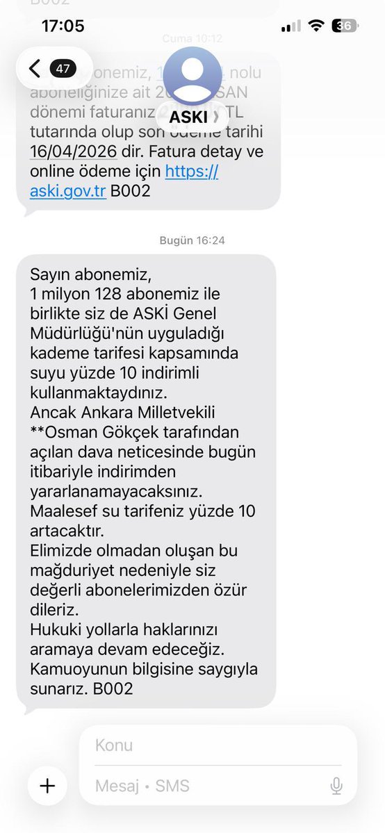 muhaliffrida's tweet image. Aski’den gelen mesaja bakar mısınız? Babasından Ankara’yı kurtardık, oğlundan kurtaramıyoruz. Vatandaşın aldığı üç kuruş indirime göz dikmişler! #Aski #OsmanGökçek