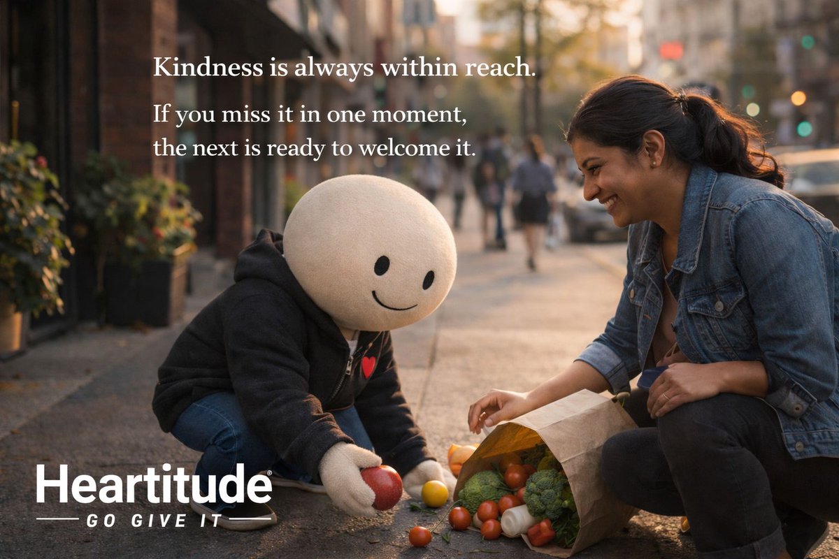 HeartitudeInc's tweet image. Sometimes kindness looks like simply noticing.
A small pause. A helping hand.
A moment made better.
#MakeItBetter #Heartitude