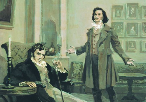 Onegin and Lensky as gay lovers  Reimagining Eugene Onegin and Vladimir Lensky from Alexander Pushkin’s novel and Tchaikovsky’s opera as gay lovers is a modern, often critically acclaimed interpretative approach, particularly in opera, that explores the latent tension and profound emotional connection between the two men. This queer reading often views Onegin’s jealousy, social alienation, and the eventual duel not as a dispute over a woman (Olga), but as a result of repressed desire and societal pressure. [1, 2, 3, 4, 5] The Queer Interpretation in Productions "Brokeback Onegin" (Munich, 2012/2015): Director Krzysztof Warlikowski's production at
