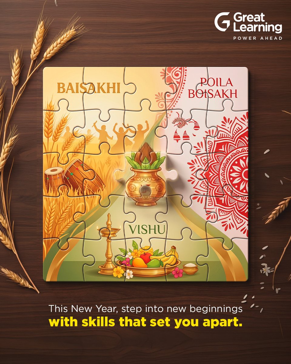 Great_Learning's tweet image. While the country celebrates new harvests and new years, it might just be the perfect time to plant the seeds of your next big skill.

Wishing you all Happy Baisakhi, Poila Boisakh and Vishu!

#GreatLearning #PowerAhead #NewYear #Baisakhi #PoilaBoisakh #Vishu