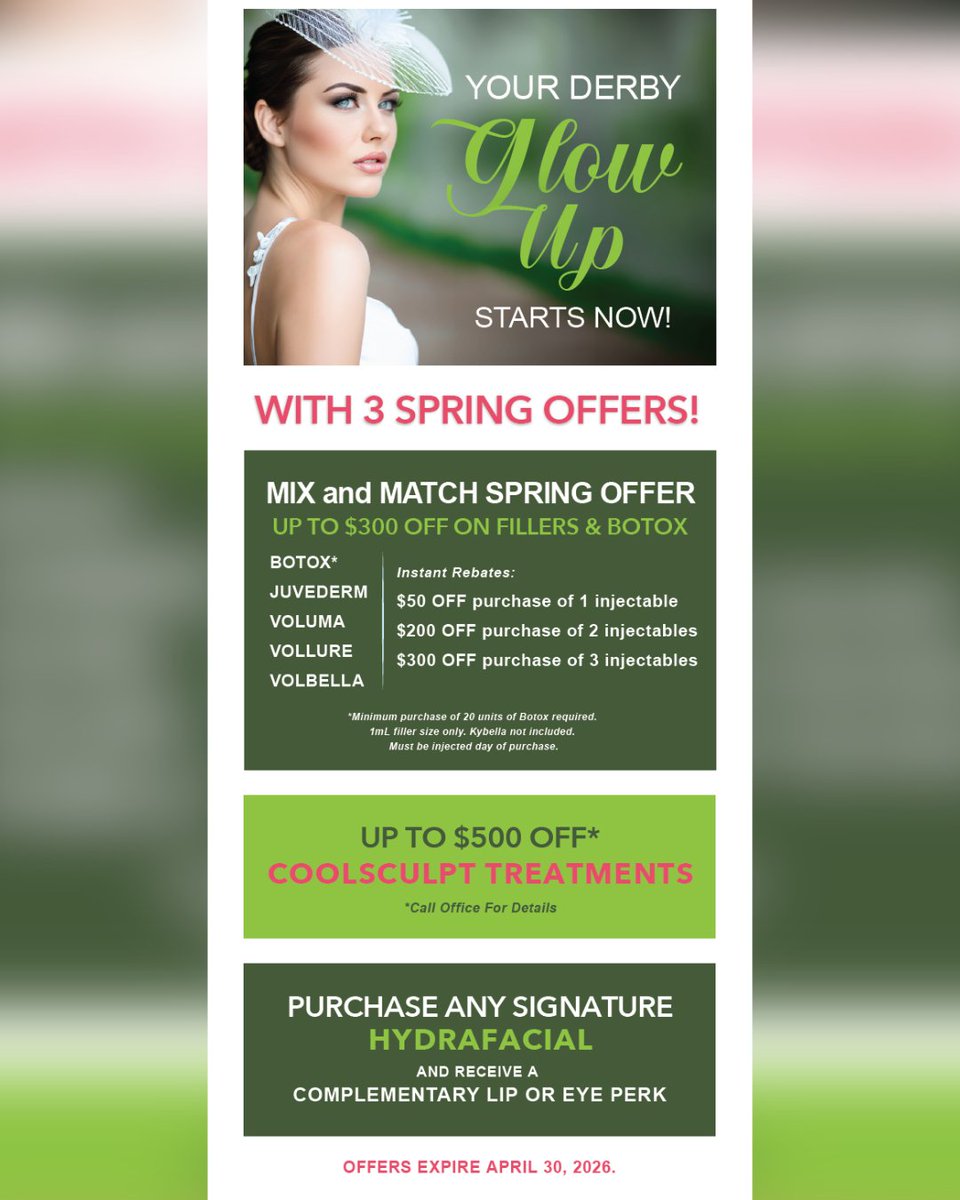 kyplasticsurg's tweet photo. Mix &amp; Match Spring Offers! https://t.co/v9hPign89d