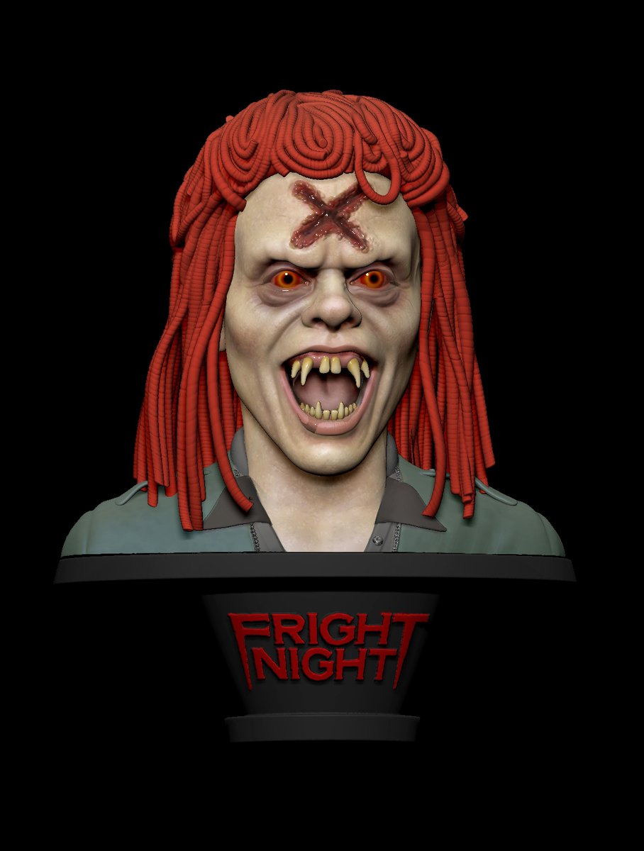 MarkBeer4's tweet image. Finished painting the Evil Ed bust. It'll be a nice guide for when I paint the print in a few months. I love Fright night,so looking forward to sculpting more from the movie. #frightnight #vampires #digitalsculpting #horrorcollectibles #horrorbusts @RealTomHolland