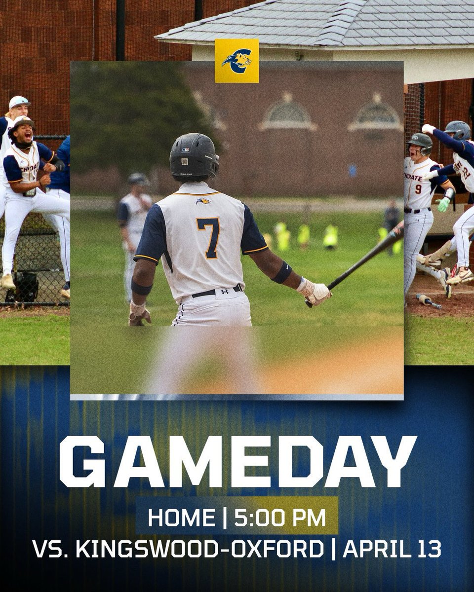 Choate_Baseball's tweet image. It’s GAMEDAY.

The Wild Boars host Kingswood-Oxford today at 5PM.

#D.E.B.T
@choateathletics