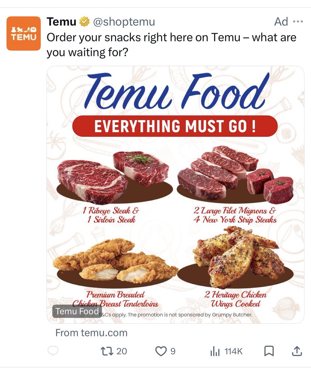 TheRealGAPeach3's tweet image. WTF!!!! 😳 

I thought this was a meme.

It is real. Temu food.

I can’t even. 🤮 ☠️

#TEMU #MAHA