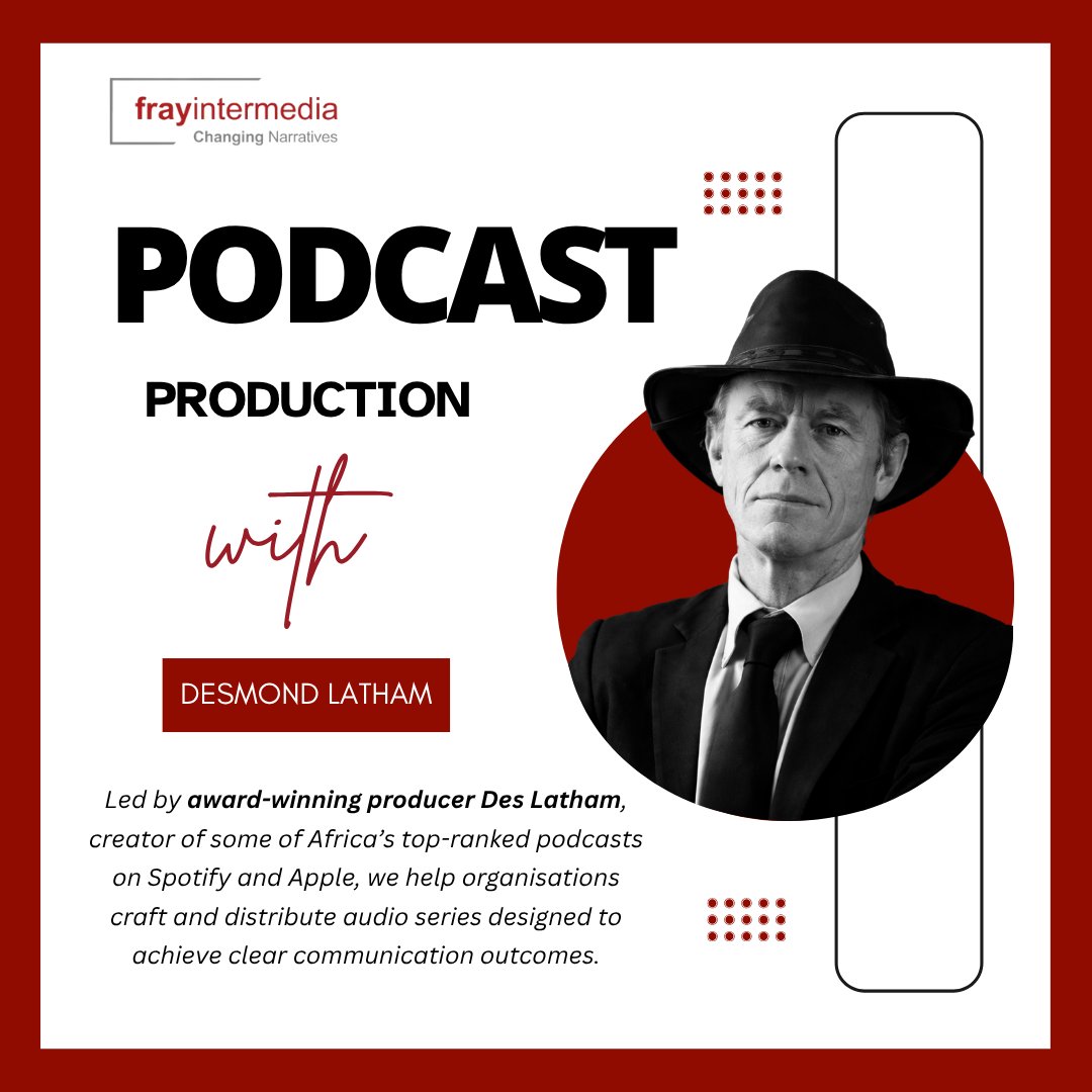 frayintermedia's tweet image. A podcast episode should never exist in isolation. Frayintermedia approaches podcasting as the starting point of a broader content strategy rather than the final product. 

For more information, contact: Des@frayintermedia.co.za

#MultimediaStorytelling #DigitalMedia