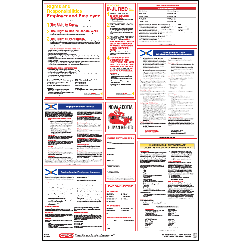 AllOnOnePoster's tweet photo. Nova Scotia, Canada 2026 Mandatory Updates:
Minimum Wage - Effective April 1, 2026 - $16.75 per hour, effective October 1, 2026 - $17.00 per hour. Other postings updated: Rights and Responsibilities - Employer and Employee; Employee Leaves https://t.co/WtIu8RhqoI