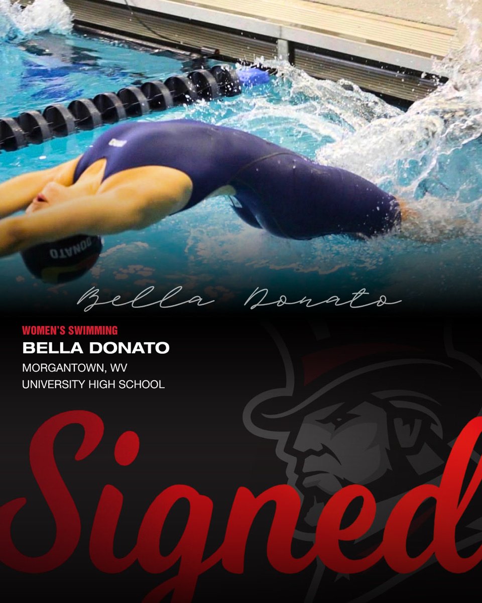 SenatorNation's tweet photo. ✍️ Welcome to Senator Nation, Bella Donato! From Morgantown, https://t.co/YCrWaD0I3J., she’ll join the Senators Women’s Swimming program for the 2026-27 season! 🏊♀️
#Signed #RollSens #FutureSenators https://t.co/nD829JZSBT
