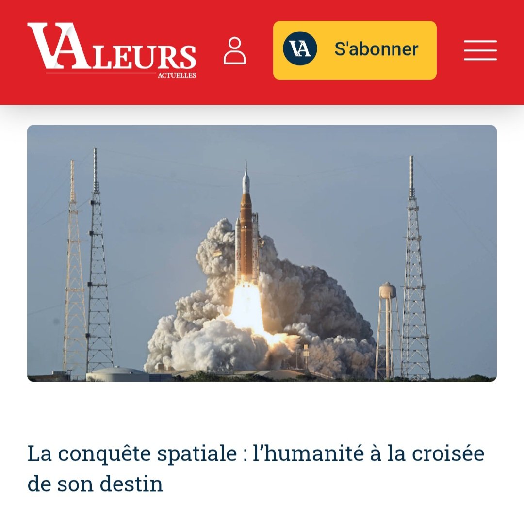 GB_GBernard's tweet image. La conquête spatiale : l'#humanité à la croisée de son destin. 
Ma chronique hebdo pour @Valeurs ⬇️ share.google/UxfGhJXgFcsJmL… 

#Artemis 
#Espace