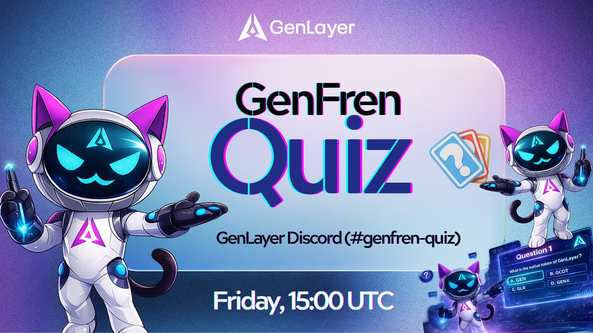 papito_dele's tweet photo. genfren quiz started as a moment (one-time genfam quiz)

just people showing up, sharing something small and staying a little longer than they planned to

over time, it became a rhythm

- fridays by 15:00 utc 
- a familiar place [@genlayer discord (#genfren-quiz)] with familiar names
- and something that feels a bit like home

it’s not just a quiz but a pause, a check-in

a space where knowing your community matters more than winning

see you on friday btw