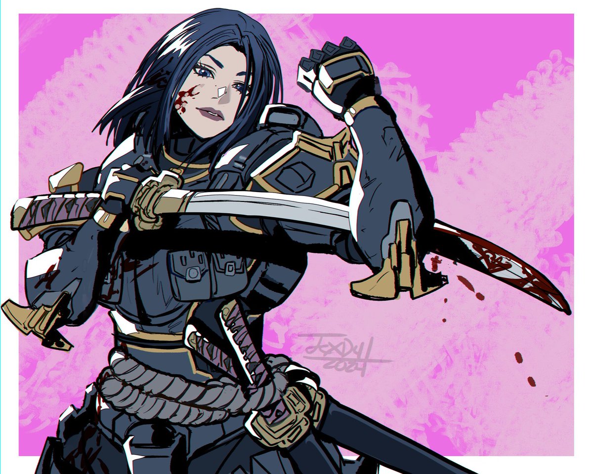 Here's a design i got a while ago, but completely forgot to post 😅

Cute Space Samurai lady, done by the very talented <a href="/TexD41/">Winterspec🎨</a>!