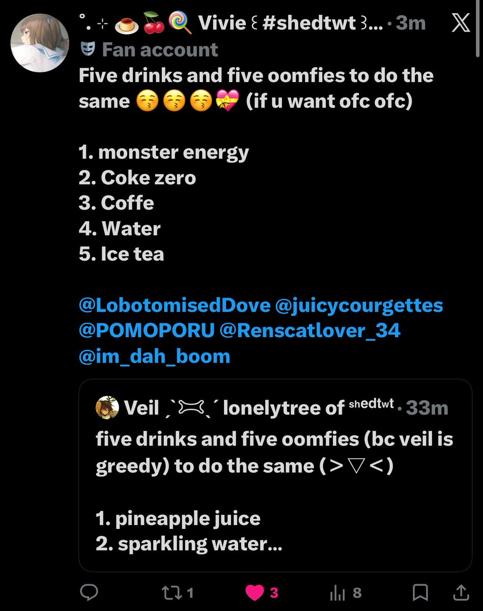 Dove † • Vittorino of shedtwt • † tweet media