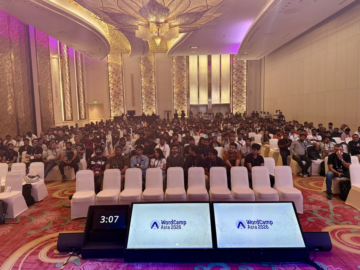 rahul286's tweet photo. Thanks @WordCampAsia for giving me such a
large audience to pay it forward 🙏

An overflowing job board and a room full of people wanting to build WordPress agencies in 2026 are a testament to the bright future of WordPress and the open web 🚀 https://t.co/0UodlCEtW6