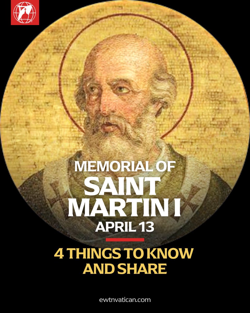 EWTNVatican's tweet photo. Today we celebrate the feast of Saint Martin I, a Pope whose life stands as a testament to the fact that truth is worth more than life itself. 🏛️✝️

In an era of great theological confusion and imperial overreach, Saint Martin I served as the 74th Bishop of Rome. His papacy was defined by his unwavering defense of the nature of Christ, specifically against the Monothelite heresy, which claimed Christ had only one will. By convening the Lateran Council of 649, he stood firm against powerful political forces to preserve the orthodox faith.

4 Facts to Know About Saint Martin I:

⏳ Timeframe of Life: Born in Todi, he was elected Pope in 649 without imperial confirmation. After years of suffering for the Church, he died in exile in Crimea on September 16, 655.

🛡️ Defender of Orthodoxy: He brought together 105 bishops to condemn heresy and rejected the Emperor’s decrees that sought to silence the truth of Christ’s human and divine wills.

⛓️ The Last Martyr Pope: Historically considered the last Bishop of Rome to be honored as a martyr, he was kidnapped from Rome, faced a mock trial, and died from privation and maltreatment in exile.

🔥 Legacy of Courage: Despite being abandoned by many of his contemporaries, he remained an "infallible teacher of the faith," proving that the Truth remains even when the world turns away.

Saint Martin I reminds us that even when we feel abandoned or pressured by the culture around us, our loyalty belongs first to Christ.

Saint Martin I, pray for us! 🙏