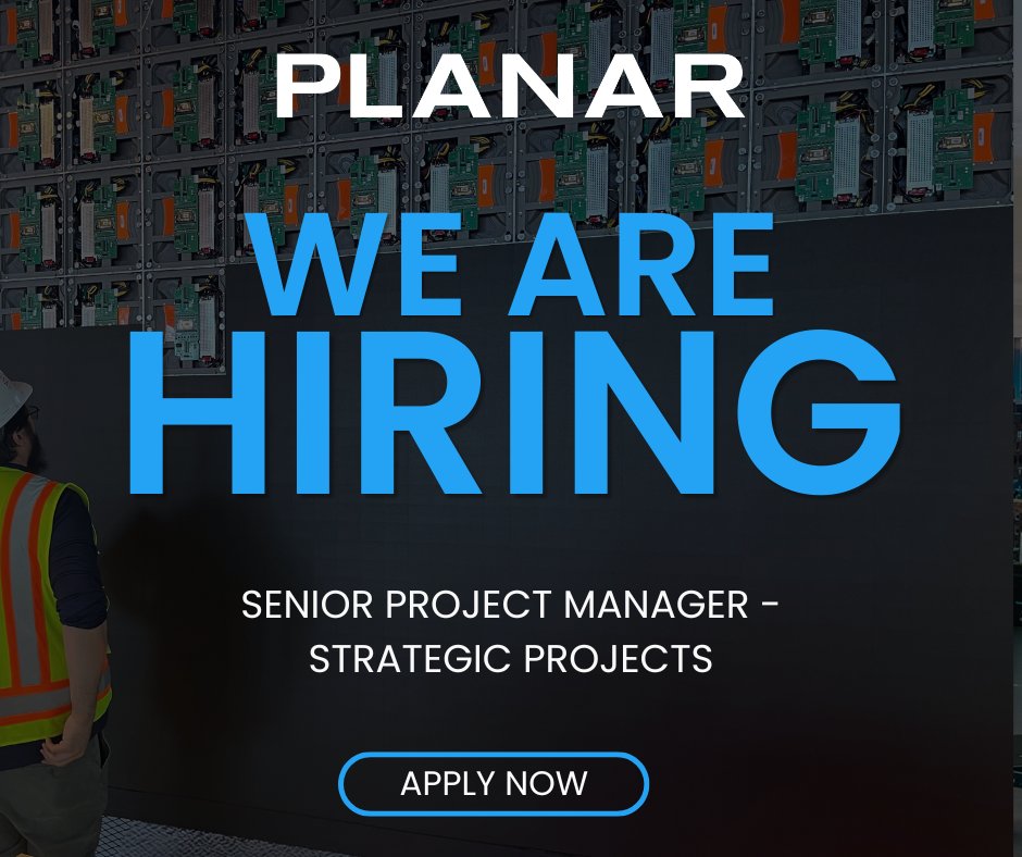 planarsystems's tweet image. We're #hiring! Planar is looking for a Senior Project Manager -   Strategic Projects to drive execution of large-scale #LED display deployments from design through installation. Ready to make an impact? Apply today! apply.workable.com/planar-systems…