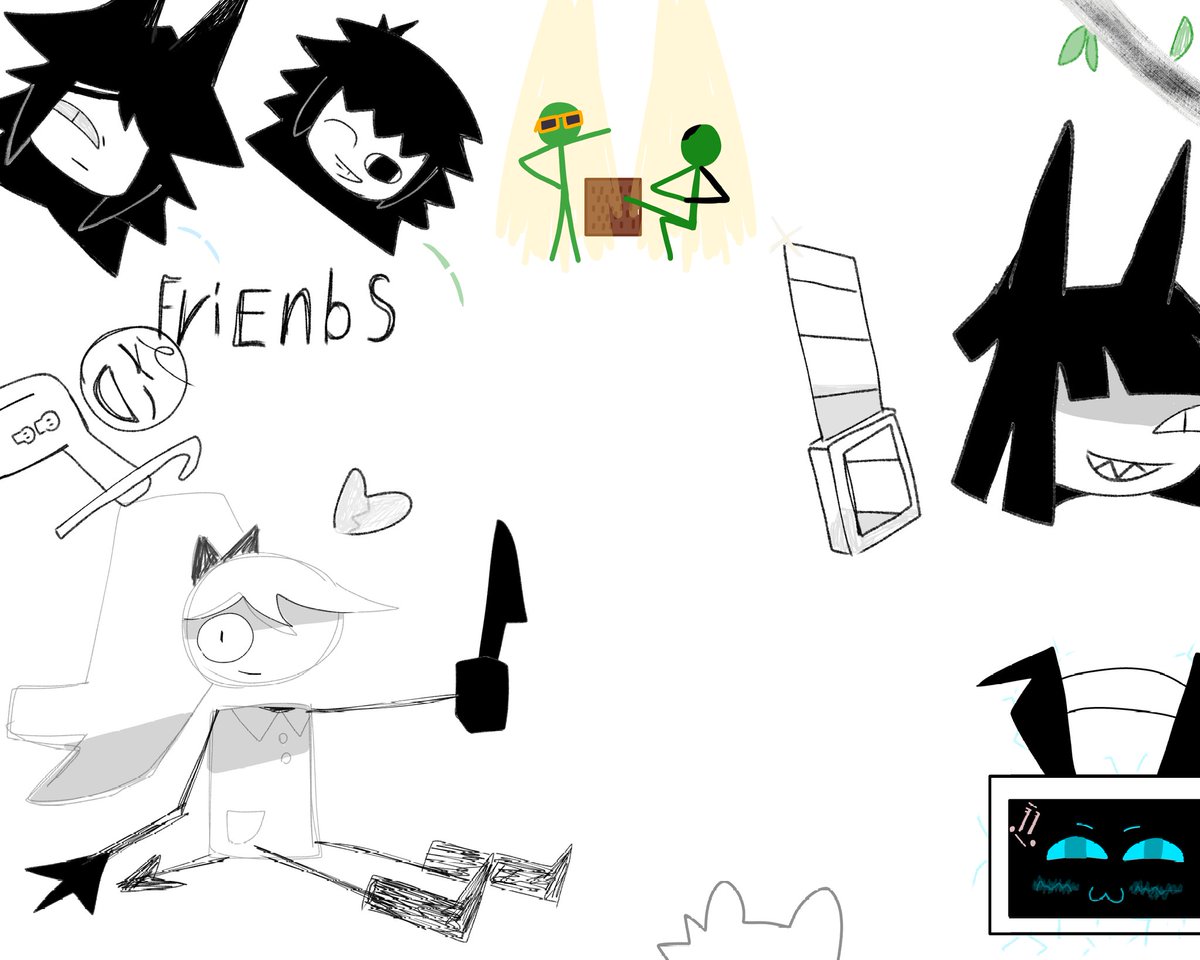 RostKop878's tweet image. Just some weird sketches) and WIP #KATIEVERSE #Crazy