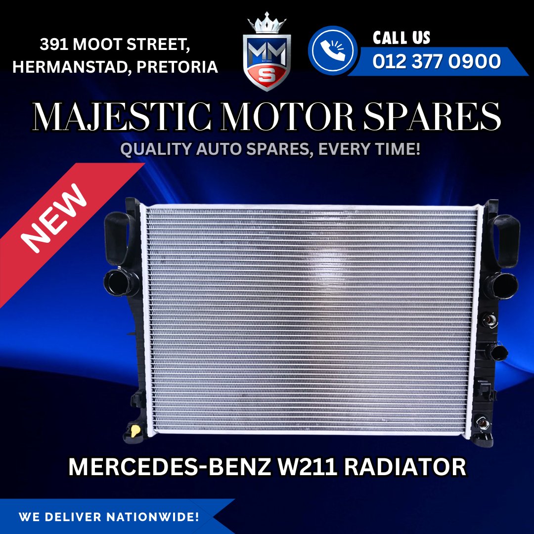 SpareMotor's tweet image. Mercedes-Benz W211 Radiator – Brand New
#MercedesBenz #W211 #Radiator #CoolingSystem #NewStock #EngineCooling #AutoPartsSA #CarParts
View online: majesticmotorspares.co.za/product/merced…