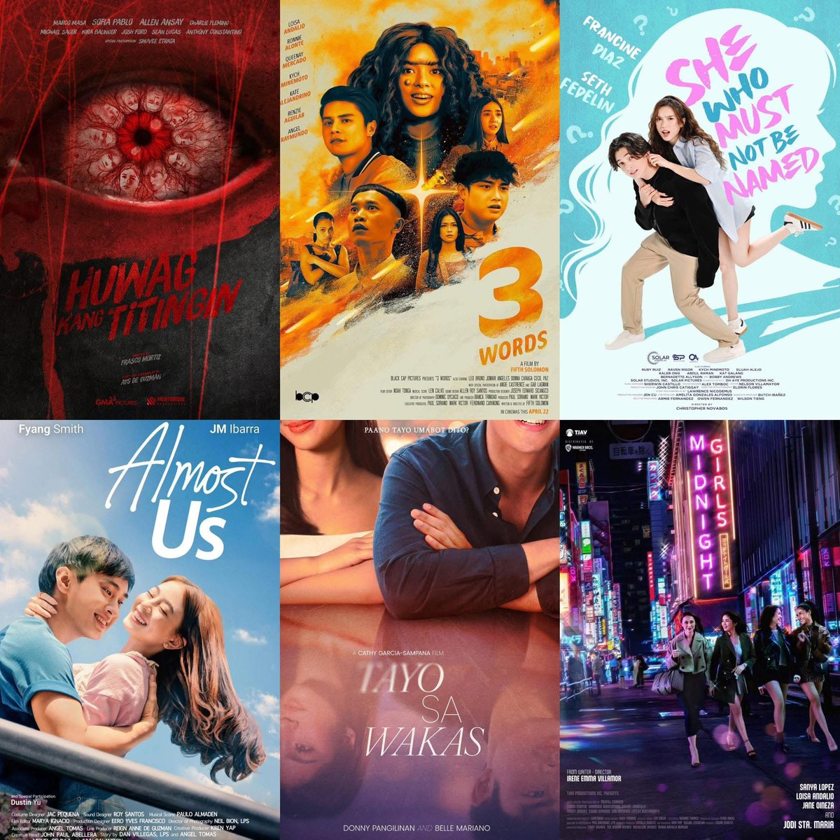 kowalerts's tweet photo. KAPAMILYA STARS SUPREMACY!!! 

Ilang malalaking Kapamilya Stars bibida sa 6 Upcoming movies this April and May na hindi mo dapat palampasin!

-Samahan si #KiraBalinger kasama ang ilan pang PBB Stars tulad nina Shuvee Etrata, Marco Masa, Michael Sager, Josh Ford, Charlie Flemming at Sofia Pablo para sa isang nakakatakot at nakakapanindig balahibong adventure!

#HUWAGKANGTITINGIN 
Showing this April 15 na!

- What if 3days na lang bago manalasa ang isang malaking Meteor na tatama mismo sa bansang Pilipinas? Ano ang last 3 words na sasabihin mo? Starring one of well loved loveteam #LoisaAndalio at #RonnieAlonte o mas kilala sa LoiNie sa Satirical Movie ng taon!

#THREEWORDS
Showing this April 22 na!

- Ang naiibang love story na strictly hindi pwedeng pangalanan si girl habang si boy naman ay sobrang makalilimutin? Samahan ang isa sa pinakatinitiliang loveteam #FrancineDiaz at #SethFedelin o mas kilala as FranSeth sa siguradong memorable experience of love! 

#SHEWHOMUSTNOTBENAMED
Showing this April 29 na!

- Ang love na pilit inaabot abot, katabi lang pala! Ang love na pilit itinatago, lalo pa lang lumalabas! Starring the Fastest-rising loveteam of this Generation! #FyangSmith at #JMIbarra o mas kilala as JMFyang sa pinaka kilig movie this year!

#ALMOSTUS
Showing this May 06 na!

- Para sa Pamilya, Para sa minamahal lalaban ang bawat kababaihan! Ang kwentong mumulat sa lahat sa hirap ng pagiging isang Japayuki! Starring Sanya Lopez, #LoisaAndalio #JaneOineza at The #JodiStaMaria 

#MIDNIGHTGIRLS
Showing this May 13 na! 

- Ang masayang pagsasama kasama ang sakit na laging susubok sa ating pagmamahalan! Pero paano nga ba lalaban kung pasuko ka na? This Generations Phenomenal loveteam #BelleMariano at #DonnyPangilinan sa pinaka-mapanakit love story ng taon!

#TAYOSAWAKAS
Showing this May 27 na!

Mas masaya ang panonood kapag kasama ang Kapamilya Favorite natin! 
Kita Kits sa Movie Theaters Kapamilya!