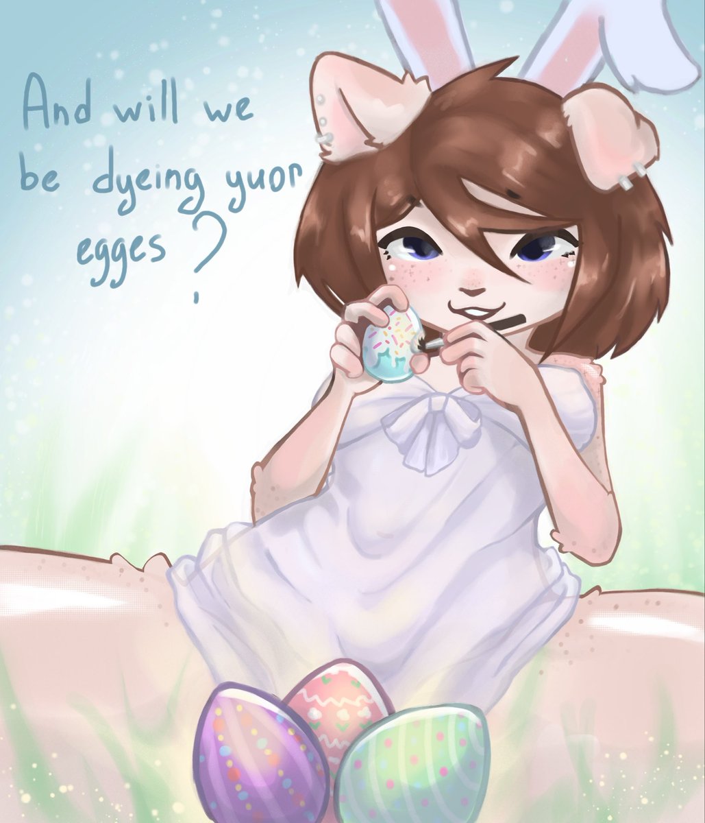 puppsbreath's tweet image. happy easter 🐰🥚  
#furryart #bunnygirl #furryartist