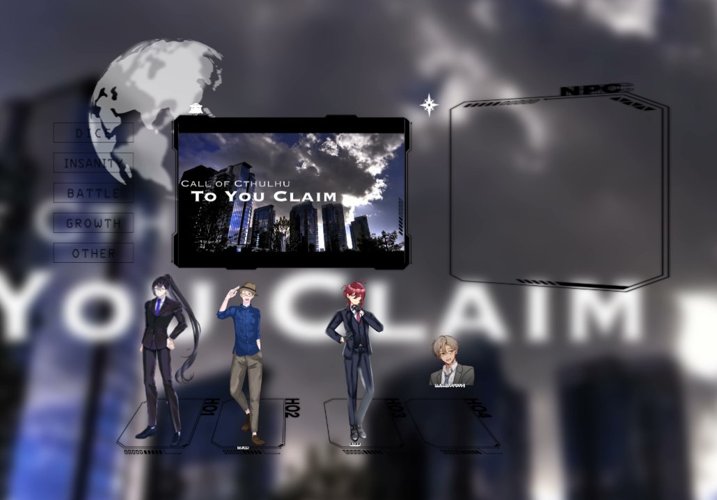 Coc「TO YOU CLAIM」
KP:fioliさん
PL:あきはさん、ｍｍ、雷華さん、うるしさん(HO順)
END EXにて終幕です！
またこういうHOですね！おもろ！！
色々好きにさせていただきました。ありがとうございました！！