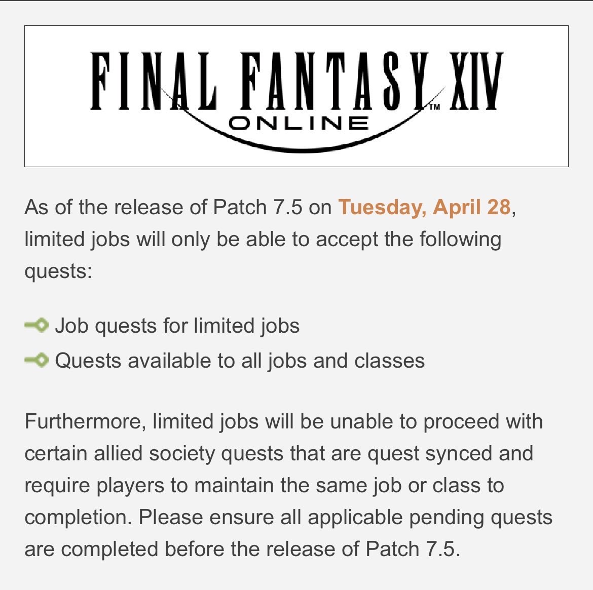 A stroke of genius from the developers of Final Fantasy XIV—Blue Mage, which was promised an update during Dawntrail, but had it pushed out of this expansion, will now have less content than it had when the expansion began.

I cannot stress enough how hilarious this is.