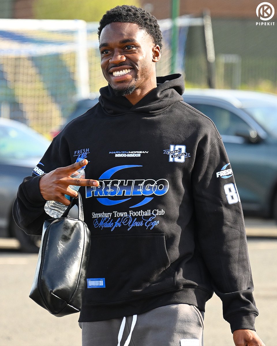 shrewsburytown's tweet photo. Today would’ve been Marvin Morgan's 43rd birthday.

To mark it, we’ve teamed up with Fresh Ego Kid to drop a limited edition MM10 x Shrewsbury Town hoodie - worn here by a few of the lads.

It's £43 with all proceeds going to FEK's community giveback scheme.

Available now 💙