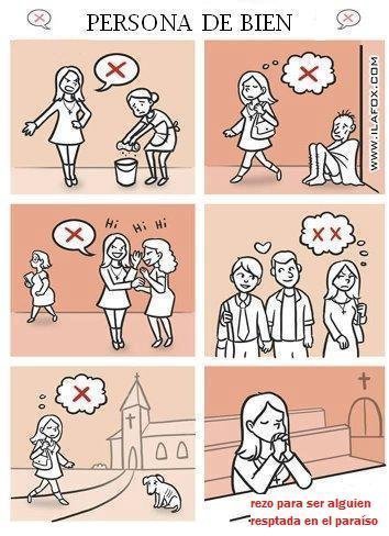 <a href="/Soyomarvasquez/">Omar Vásquez</a> Amor al prójimo (incluso al enemigo)... no apegarse a los bienes materiales... tender la mano y levantar al humilde... ayudar a los enfermos... igualdad entre todos... paz universal...

¿¡Pues que rayos estaban escuchando cuando presumen ir a misa cada domingo?!