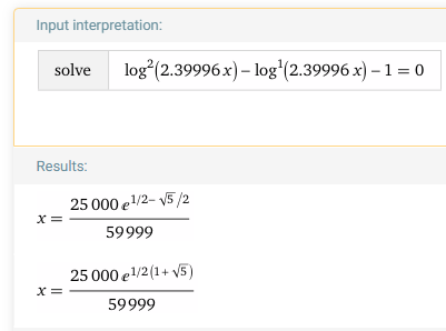 SteveKonrad1's tweet photo. 59999 / 25000 = 2.39996        (log = ln) https://t.co/HkEqUVmk8S