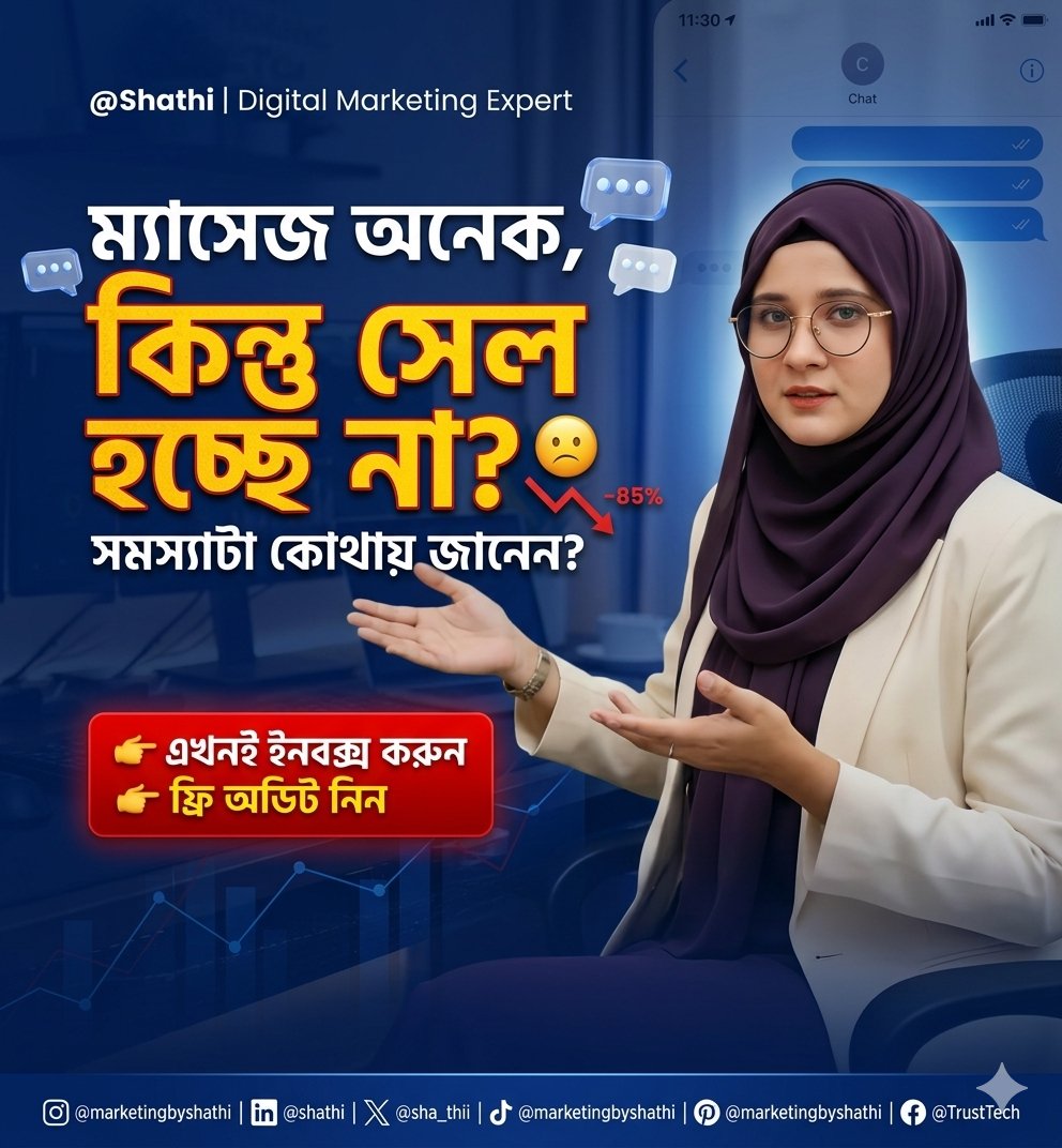 sha_thii's tweet photo. ইনবক্স ভর্তি মেসেজ… কিন্তু সেল নেই?
তাহলে বুঝে নিন—আপনার বিজনেসে “ট্রাফিক” আছে, কিন্তু “কনভার্সন” নেই। https://t.co/Ir4iQs3INV