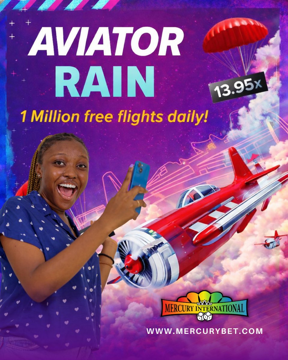 betatmercurysl's tweet image. Ready for takeoff? ✈️🔥

Claim FREE Flights on Aviator with Mercury Bet—1M+ drops daily 💥

🎮 Play
🌧️ Catch the Rain
🎟️ Claim in 5 mins

Bet before Rain &amp;amp; be quick—first come ⏳
Use Free Flights to win real cash ✨

Live daily from March 30, 2026 🙌

#Aviator #SierraLeonean
