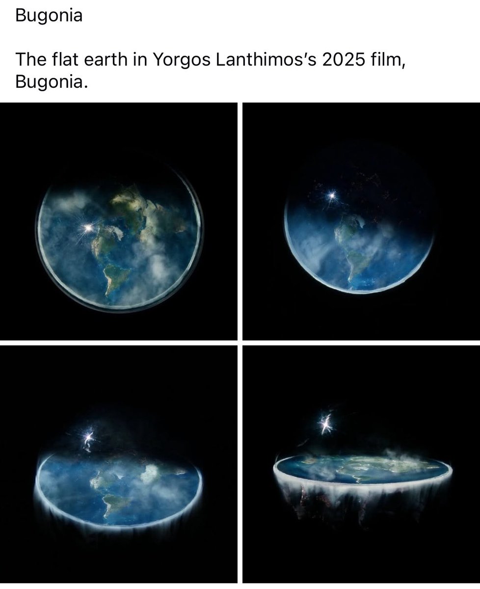 waterfindslevel's tweet photo. Bugonia 2025 is an alien, Flat Earth movie with Jesse Plemons and Emma Stone https://t.co/nmwhvm1zvu